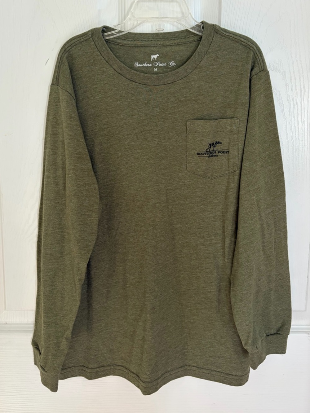 Youth Long-Sleeve Pocket Tee - Olive Green